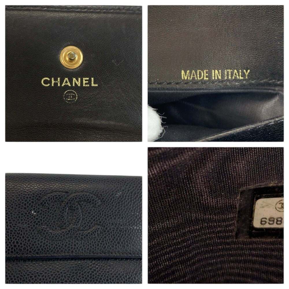 CHANEL Black Leather Logo Wallet - Picture 3 of 10